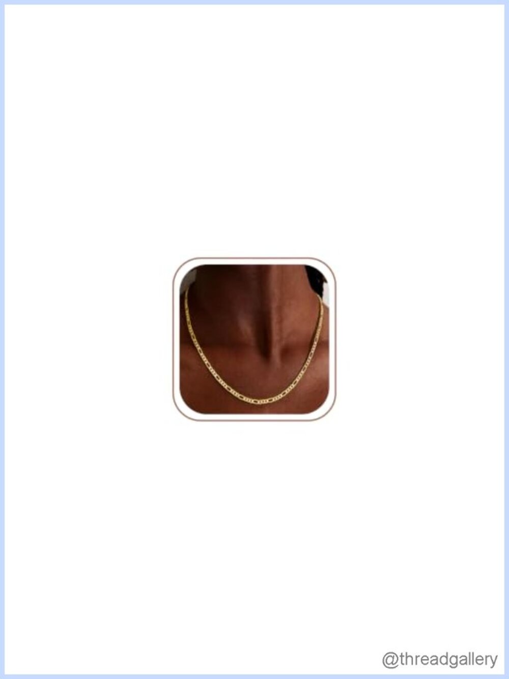 18K Gold Over Sterling Silver 3MM Figaro Chain Necklace 16-22"